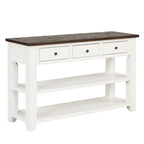 Wood Console Table with 3 Storage Drawers and 2 Shelves