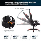 Costway Massage Gaming Chair Reclining Swivel Racing Office Chair w/Lumbar Support