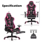 Costway Chaise de bureau gamer inclinable et pivotante avec repose-pieds de massage