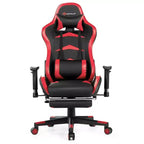 Costway Chaise de bureau gamer inclinable et pivotante avec repose-pieds de massage