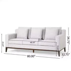 Elliston Contemporary Fabric 3 Seater Sofa with Accent Pillows - Christopher Knight Home