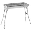 Outsunny Stainless Steel Small Portable Folding Charcoal BBQ Grill Set