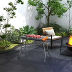 Outsunny Barbecue portatif pliable au charbon de bois en acier inoxydable