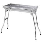 Outsunny Barbecue portatif pliable au charbon de bois en acier inoxydable