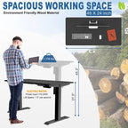 Futzca Height Adjustable Electric Standing Desk Sit Stand Computer Stand up Desk with Splice Board