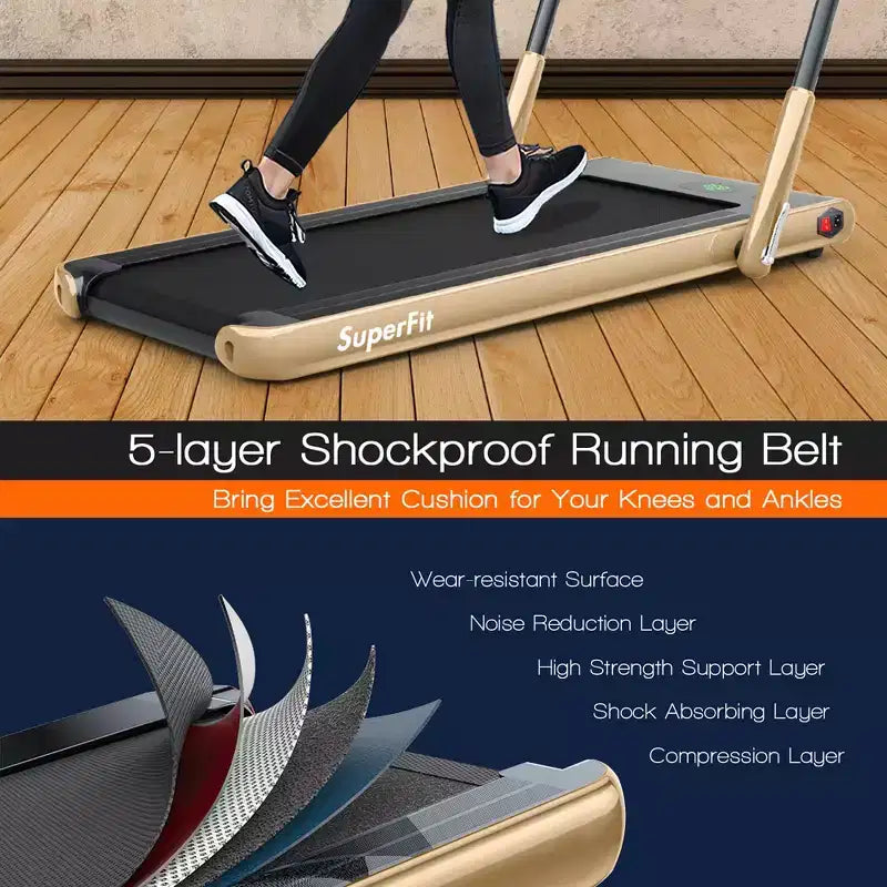 Tapis Roulant Pliable 2 en 1 Costway 2,25 CV avec Télécommande