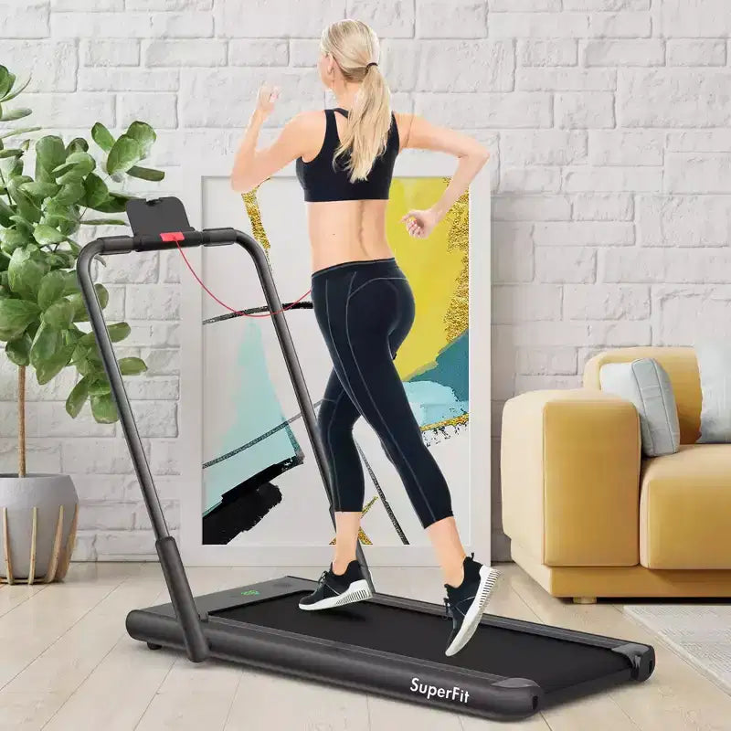 Tapis Roulant Pliable 2 en 1 Costway 2,25 CV avec Télécommande