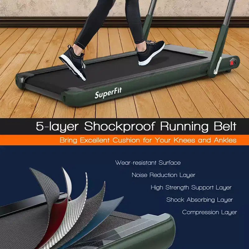 Tapis Roulant Pliable 2 en 1 Costway 2,25 CV avec Télécommande