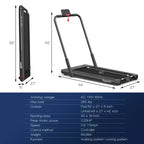 Tapis Roulant Pliable 2 en 1 Costway 2,25 CV avec Télécommande
