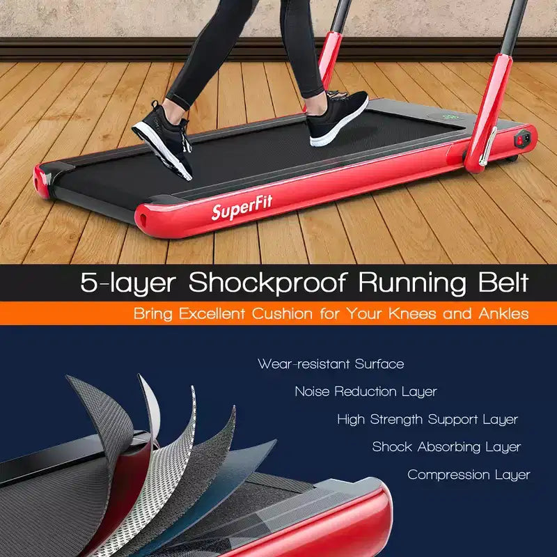 Tapis Roulant Pliable 2 en 1 Costway 2,25 CV avec Télécommande