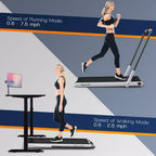 Tapis Roulant Pliable 2 en 1 Costway 2,25 CV avec Télécommande