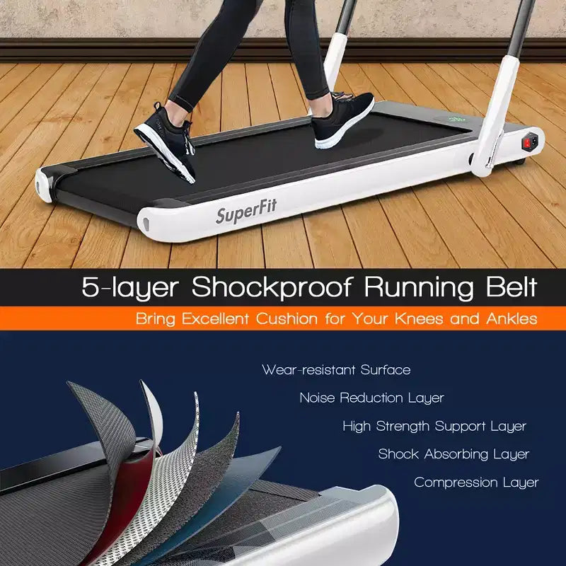 Tapis Roulant Pliable 2 en 1 Costway 2,25 CV avec Télécommande