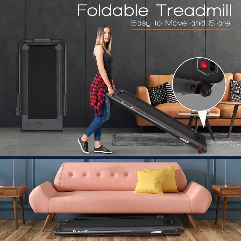 Tapis Roulant Pliable 2 en 1 Costway 2,25 CV avec Télécommande