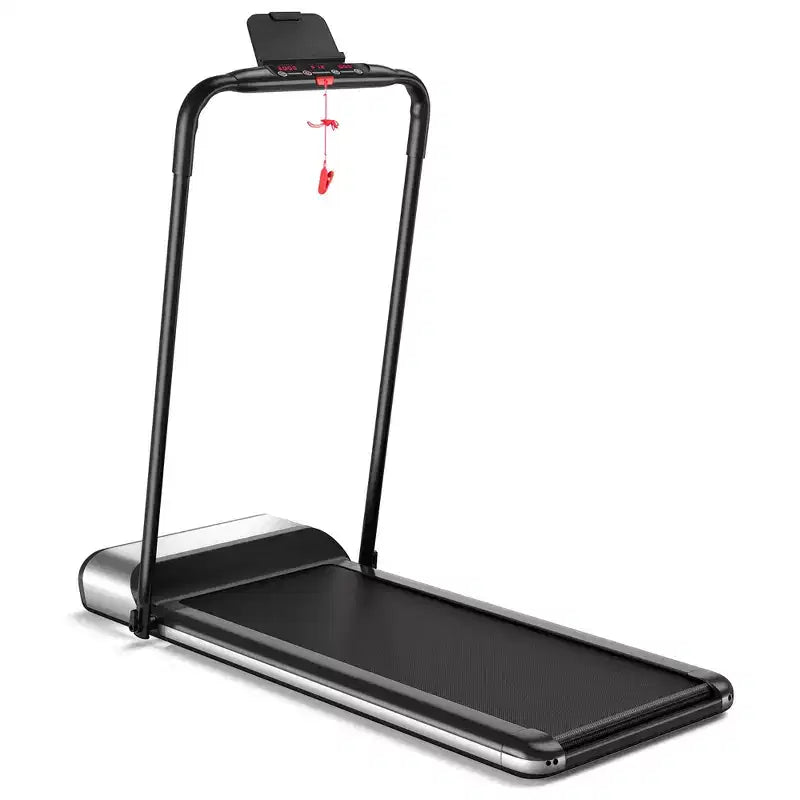Tapis de course pliable ultra-plat Costway sans installation, machine de fitness avec 5 couches