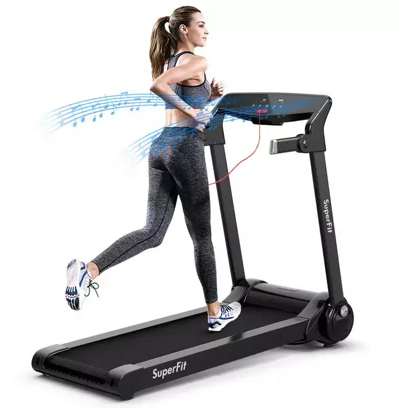 Tapis de course électrique pliable Costway 3 CV avec haut-parleur rouge/bleu/argent/violet
