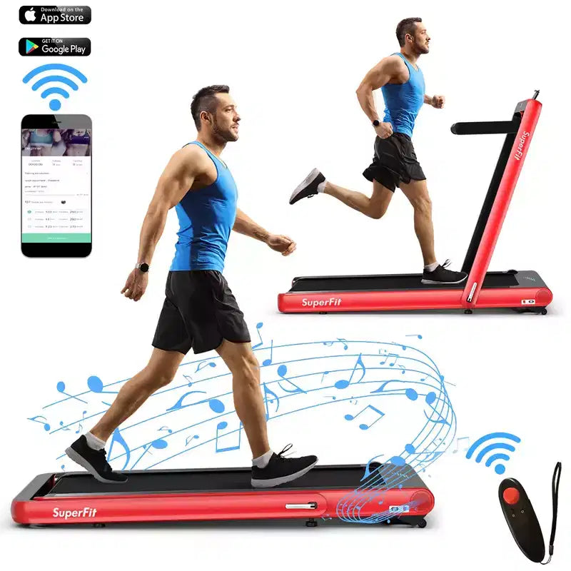 Costway Tapis de course pliable 2 en 1 4,75 CV avec application à distance