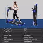 Costway 2.25HP Folding Electric Motorized Treadmill w/ Speaker White\Black\Blue