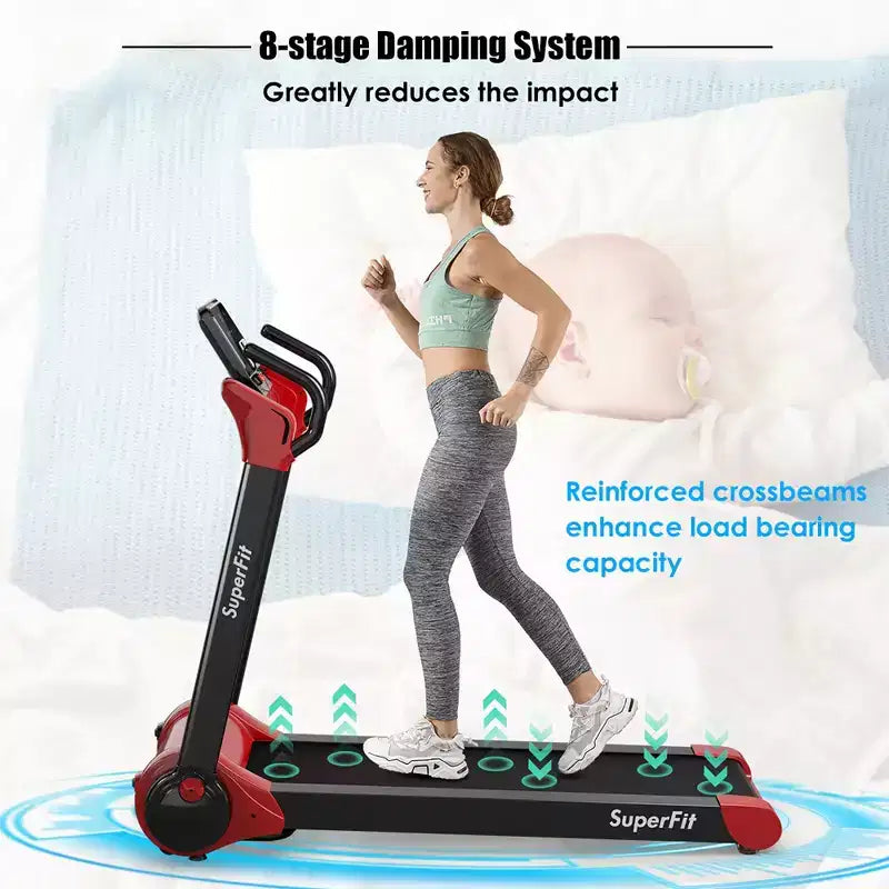 Costway 2.25HP Folding Electric Motorized Treadmill w/ Speaker White\Black\Blue