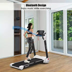 Costway 2.25HP Folding Electric Motorized Treadmill w/ Speaker White\Black\Blue