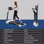Costway 2.25HP Folding Electric Motorized Treadmill w/ Speaker White\Black\Blue