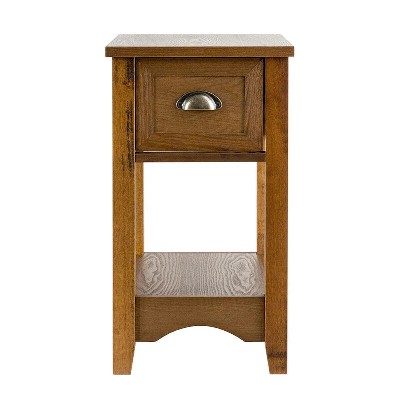 Gymax Lot de 2 Tables d'appoint Contemporaines Compactes avec Tiroir - 13" X 22" X 23" (L x l x H)