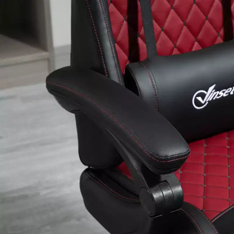 Chaise de Bureau Gamer Vinsetto Racing Gaming Chair en Cuir PU, avec Repose-Pieds, Support Lombaire et Hauteur Réglable