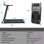 Costway Tapis de Course Électrique Pliable Compact avec Application et Haut-Parleur