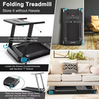 Costway Tapis de Course Électrique Pliable Compact avec Application et Haut-Parleur