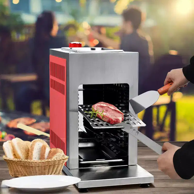 Barbecue à gaz infrarouge vertical en acier inoxydable Costway à brûleur unique pour grillades de steaks
