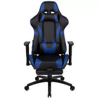 Chaise de jeu inclinable en similicuir BlackArc – Accoudoirs pivotants réglables en hauteur, repose-pieds escamotable, oreillers de tête et lombaires