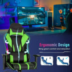 Costway Gaming Chair Adjustable Swivel Computer Chair w/ Dynamic LED Lights