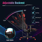 Costway Gaming Chair Adjustable Swivel Computer Chair w/ Dynamic LED Lights