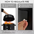 Costway3-in-1 Vertical Charcoal Smoker Portable BBQ Smoker Grill with Detachable 2 Layer