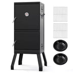 Costway 40'' Vertical BBQ Smoker w/Built-in Thermometer Adjustable Air Dampers for Party
