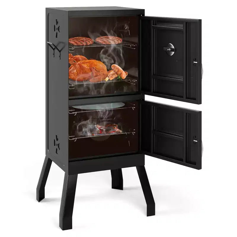 Costway 40'' Vertical BBQ Smoker w/Built-in Thermometer Adjustable Air Dampers for Party