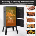 Costway 40'' Vertical BBQ Smoker w/Built-in Thermometer Adjustable Air Dampers for Party