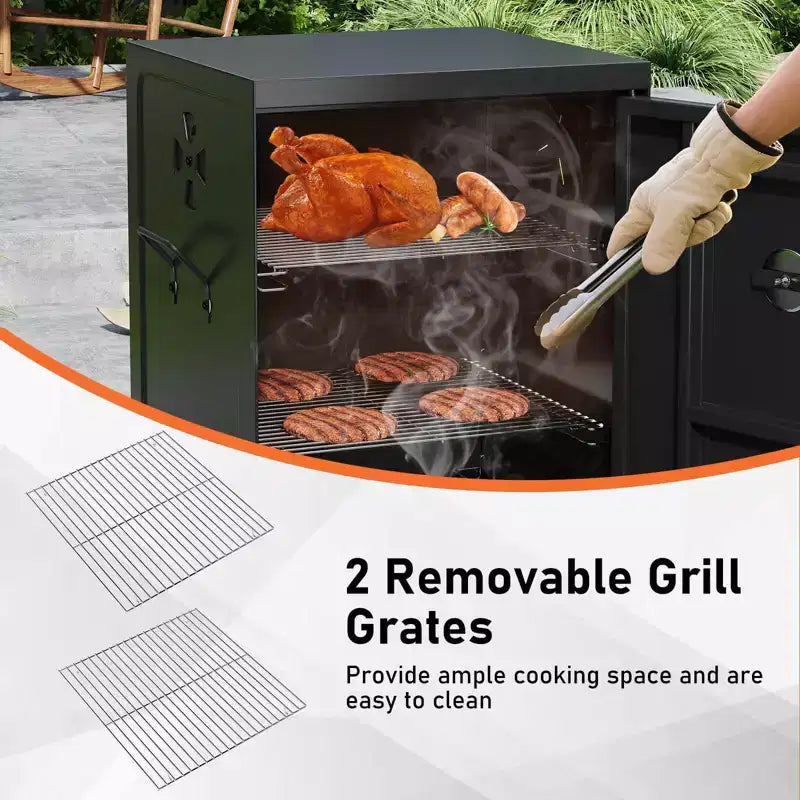 Costway 40'' Vertical BBQ Smoker w/Built-in Thermometer Adjustable Air Dampers for Party