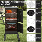 Costway 40'' Vertical BBQ Smoker w/Built-in Thermometer Adjustable Air Dampers for Party
