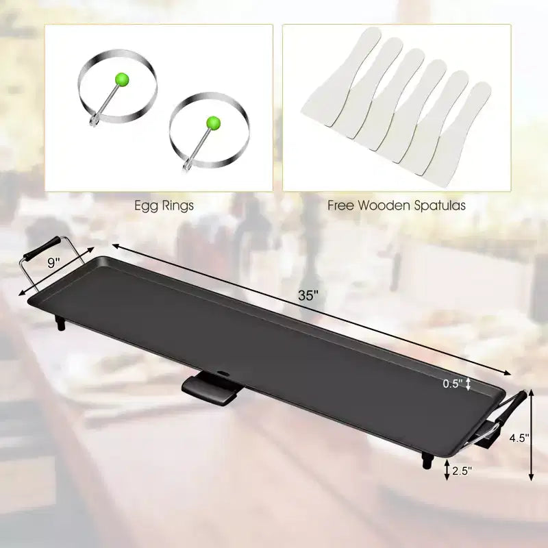 Costway Electric Teppanyaki Table Top Grill Griddle BBQ Barbecue Nonstick Camping