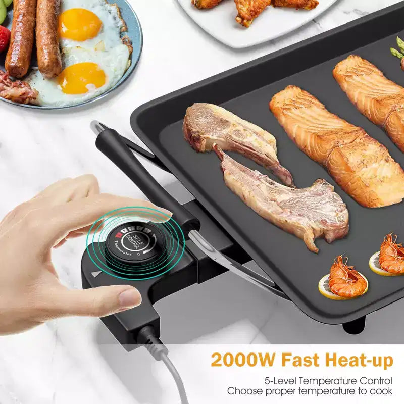 Costway Electric Teppanyaki Table Top Grill Griddle BBQ Barbecue Nonstick Camping