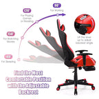 Costway Massage Gaming Chair Recliner Racing Chair w/ Massage Lumbar Support & Footrest