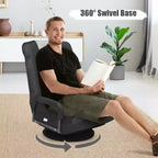 Chaise de jeu au sol pivotante à 360 degrés Costway avec dossier pliable et réglable