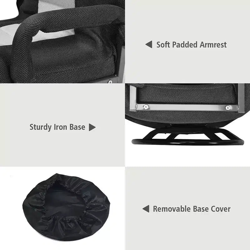 Chaise de jeu au sol pivotante à 360 degrés Costway avec dossier pliable et réglable