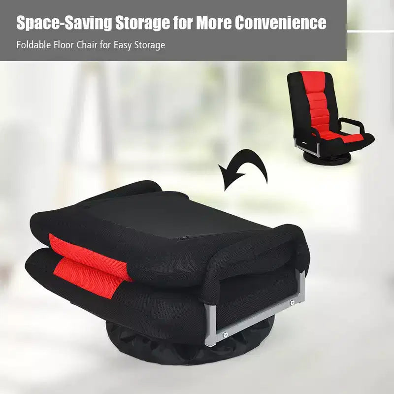 Chaise de jeu au sol pivotante à 360 degrés Costway avec dossier pliable et réglable