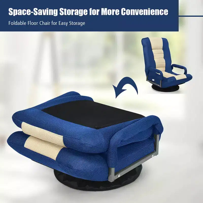 Chaise de jeu au sol pivotante à 360 degrés Costway avec dossier pliable et réglable
