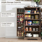 47 Farmhouse Kitchen Pantry, Storage Cabinet with Barn Doors - N/A