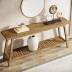 70.9 Inches Farmhouse Console Entryway Table 2 Tiers Narrow Long Behind Couch Sofa Table
