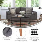 Flash Furniture Hudson Canapé Moderne du Milieu du Siècle avec Rembourrage Capitonnage et Pieds en Bois Massif