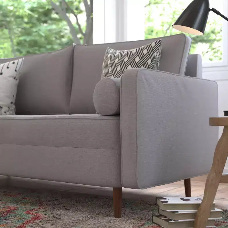 Flash Furniture Hudson Canapé Moderne du Milieu du Siècle avec Rembourrage Capitonnage et Pieds en Bois Massif