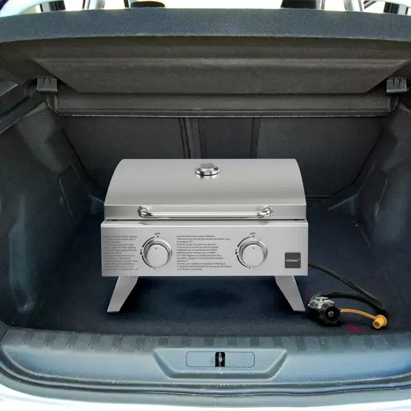 Costway 20,000 BTU Stainless Steel Propane Grill for Outdoor Camping Picnics Tailgating Sliver